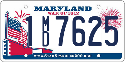 MD license plate 1MD7625