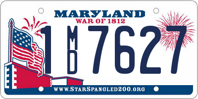 MD license plate 1MD7627