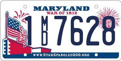 MD license plate 1MD7628