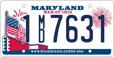 MD license plate 1MD7631