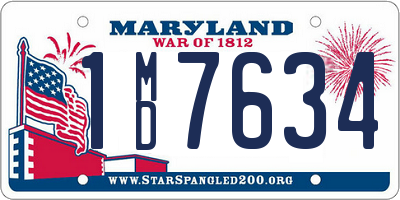 MD license plate 1MD7634