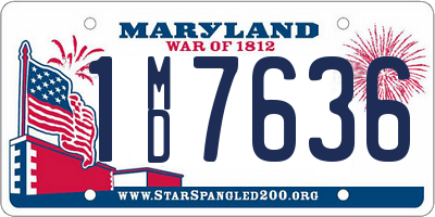 MD license plate 1MD7636