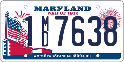 MD license plate 1MD7638