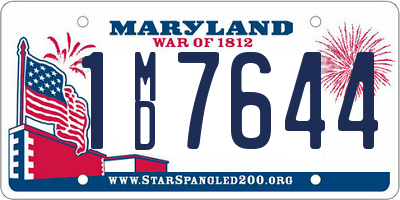 MD license plate 1MD7644