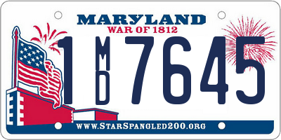 MD license plate 1MD7645