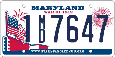 MD license plate 1MD7647