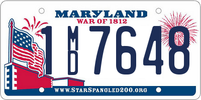 MD license plate 1MD7648