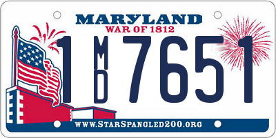 MD license plate 1MD7651