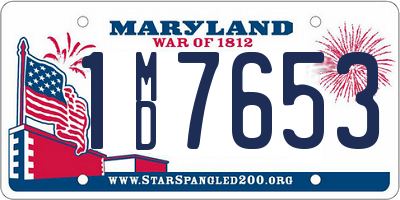 MD license plate 1MD7653