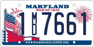 MD license plate 1MD7661