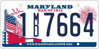 MD license plate 1MD7664