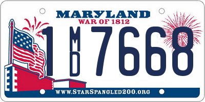 MD license plate 1MD7668