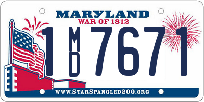 MD license plate 1MD7671