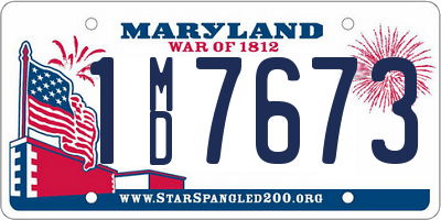 MD license plate 1MD7673