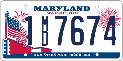 MD license plate 1MD7674