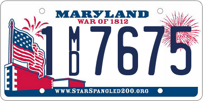 MD license plate 1MD7675