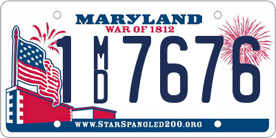 MD license plate 1MD7676