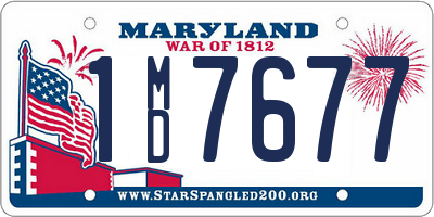 MD license plate 1MD7677