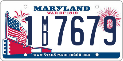 MD license plate 1MD7679