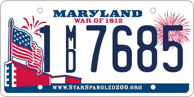 MD license plate 1MD7685