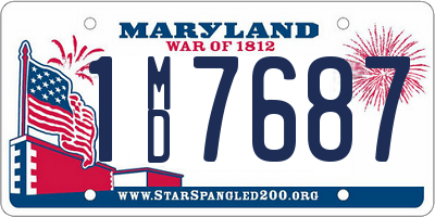 MD license plate 1MD7687