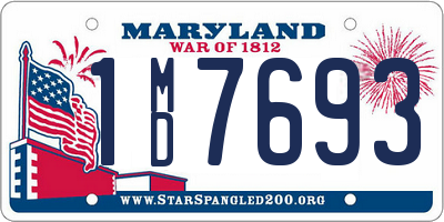 MD license plate 1MD7693