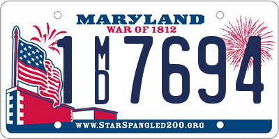 MD license plate 1MD7694