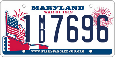 MD license plate 1MD7696