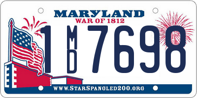 MD license plate 1MD7698