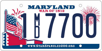 MD license plate 1MD7700