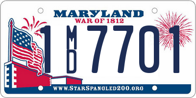 MD license plate 1MD7701