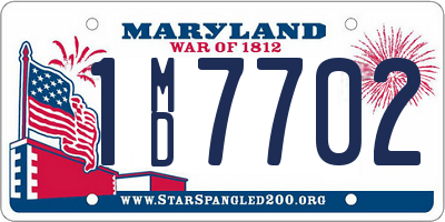 MD license plate 1MD7702