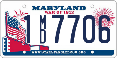 MD license plate 1MD7706