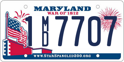 MD license plate 1MD7707