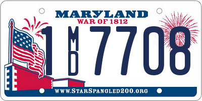 MD license plate 1MD7708