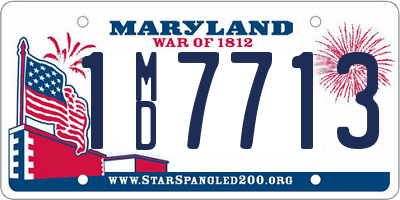 MD license plate 1MD7713