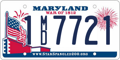 MD license plate 1MD7721