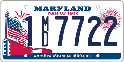 MD license plate 1MD7722