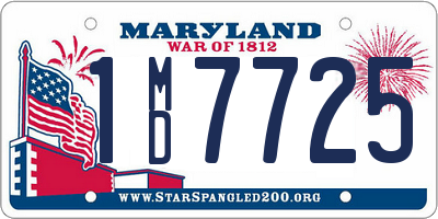 MD license plate 1MD7725