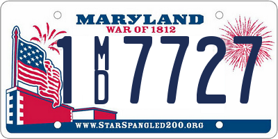 MD license plate 1MD7727