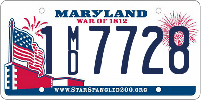 MD license plate 1MD7728