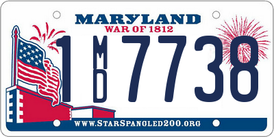 MD license plate 1MD7738