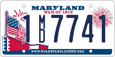 MD license plate 1MD7741