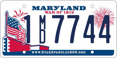 MD license plate 1MD7744