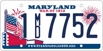 MD license plate 1MD7752