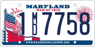 MD license plate 1MD7758