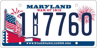 MD license plate 1MD7760