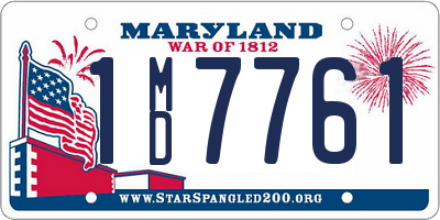 MD license plate 1MD7761