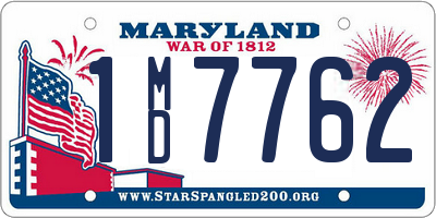 MD license plate 1MD7762