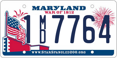 MD license plate 1MD7764